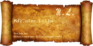 Mösler Lilla névjegykártya